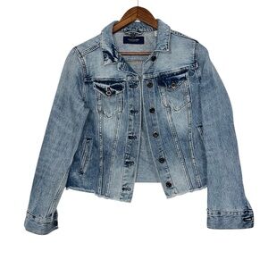 Scotch & Soda Blue Jean Denim Cropped Trucker Jacket XS